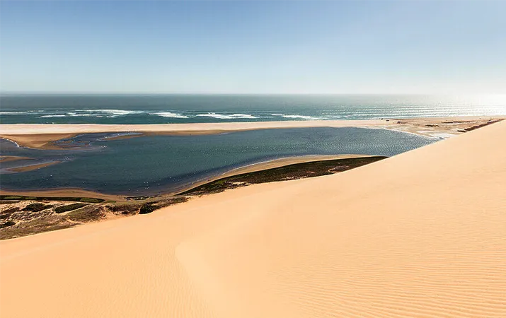 Sandwich Harbour desert meeting the ocean